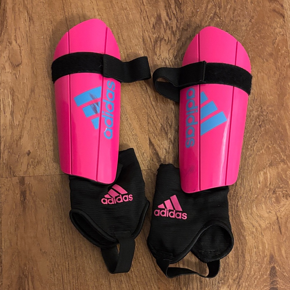 adidas Kids Pink and Black Shin Guards